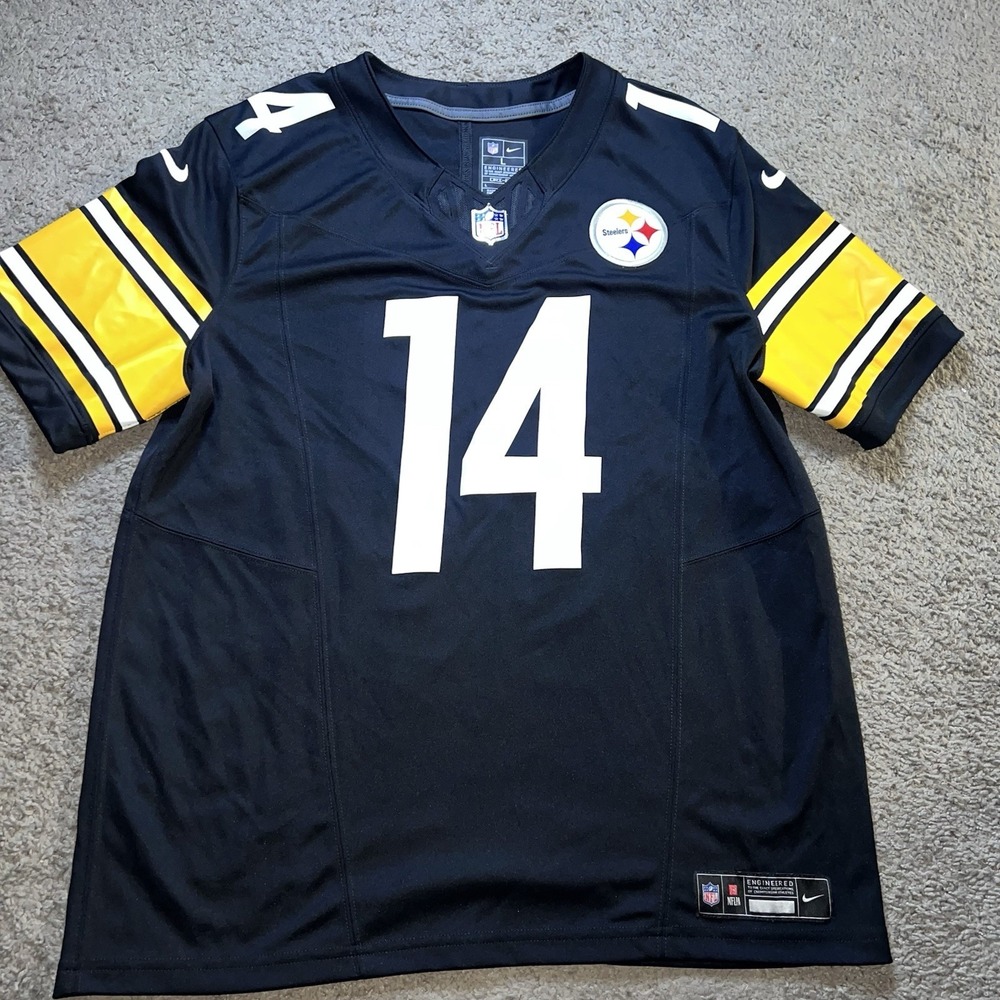 Nike Pittsburgh Steelers George Pickens 14 Jersey Mens Large Black NFL Dri-FIT